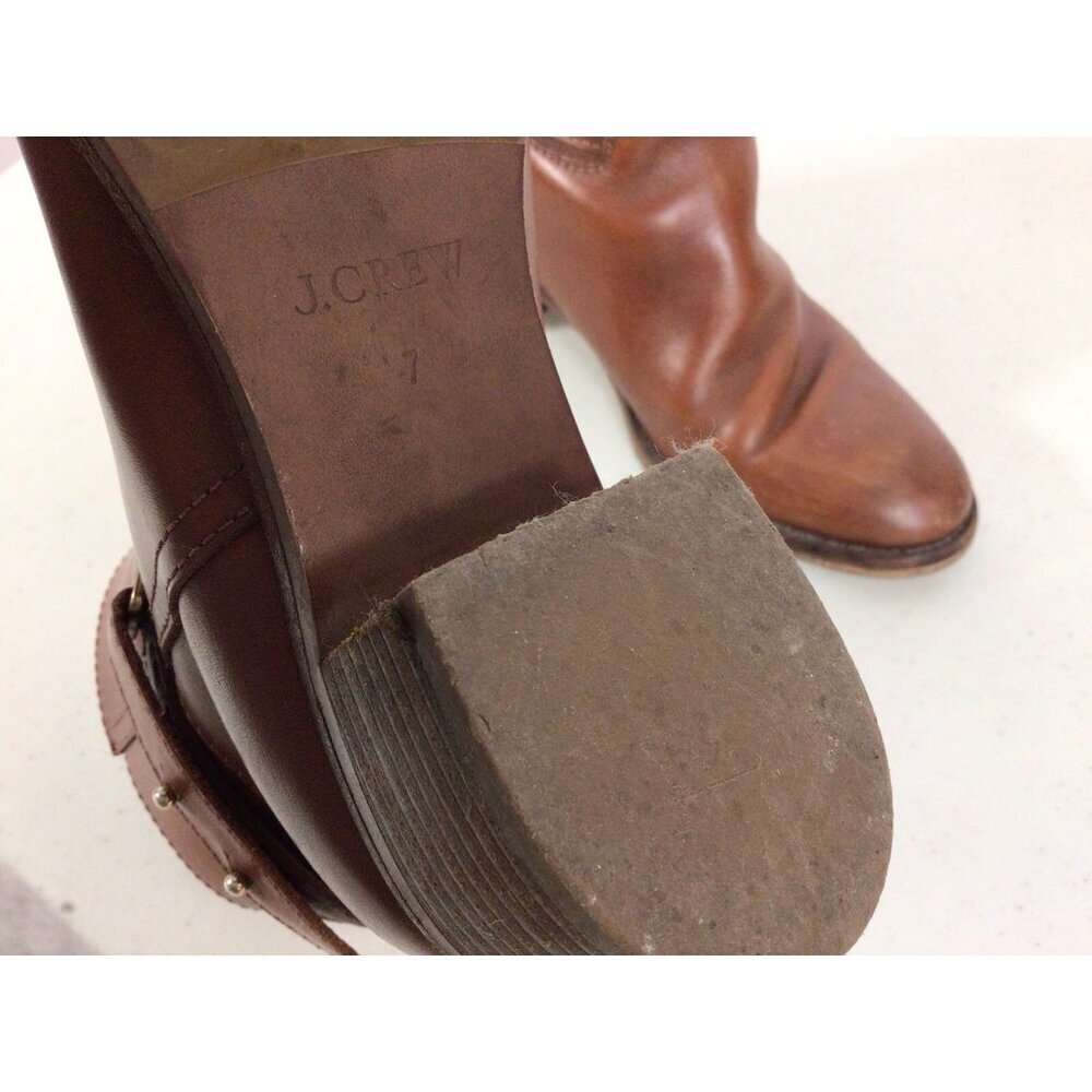 J Crew Leather Ankle Boots Western Boho Womens 7 - Picture 10 of 10